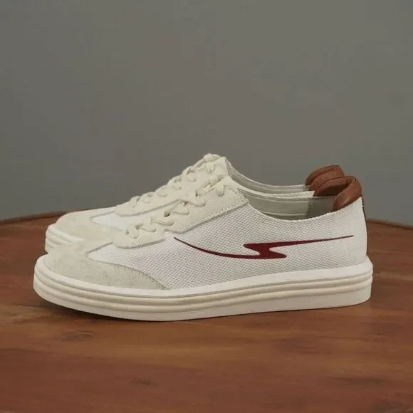 Franco Sarto Womens Lumiere Sneakers Shoes White Suede Mesh Lace Up 7.5M - Picture 4 of 10